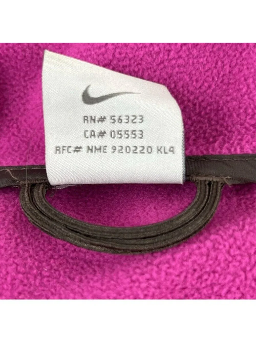 Womens XL Nike Brown Softshell Jacket With Pink Accents Full Zip Fleece-Lined